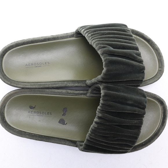 Aerosoles Women DADA Velvet Slide Platforms Shoes 7.5 Forest Green - Picture 13 of 16